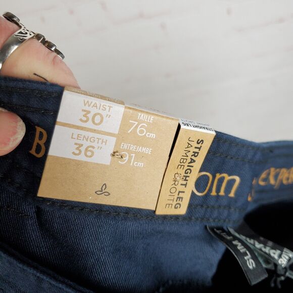 Prana Bridger Jean Mens 30x36 Blue Slim Fit Straight Leg Stretch Denim 5 Pocket - Picture 8 of 11